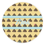 Poop Emoji Round Stone Trivet (Personalized)