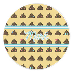 Poop Emoji Round Stone Trivet (Personalized)
