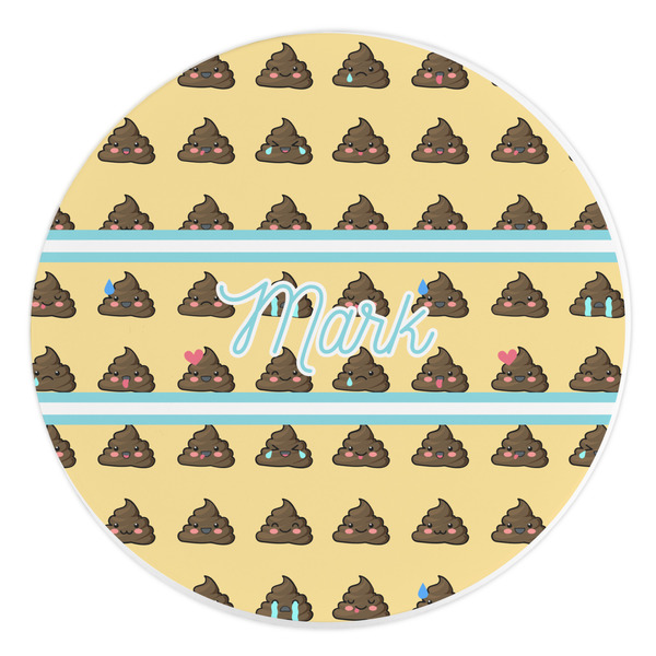 Custom Poop Emoji Round Stone Trivet (Personalized)