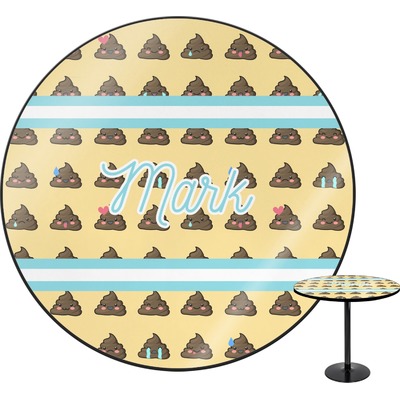 Poop Emoji Round Table - 24" (Personalized)