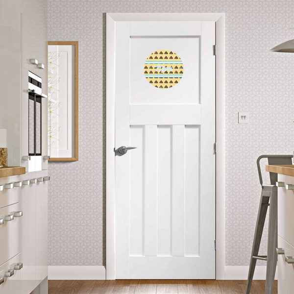 Poop Emoji Round Wall Decal on Door