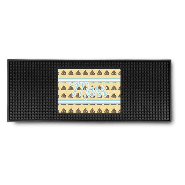 Custom Poop Emoji Rubber Bar Mat (Personalized)