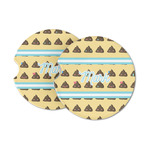 Poop Emoji Sandstone Car Coasters (Personalized)