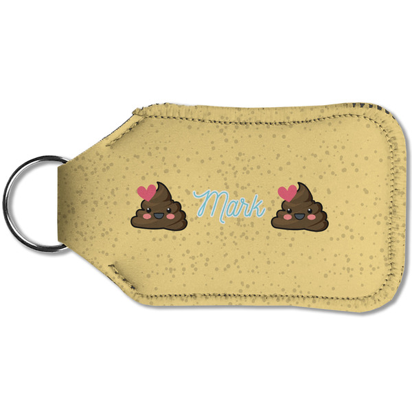 Poop Emoji Sanitizer Holder Keychain - Small (Back)