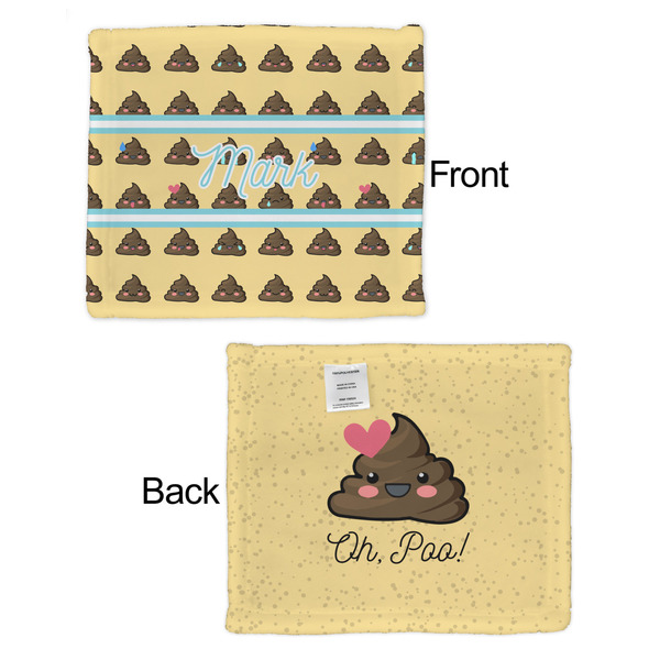 Poop Emoji Security Blanket - Front & Back View