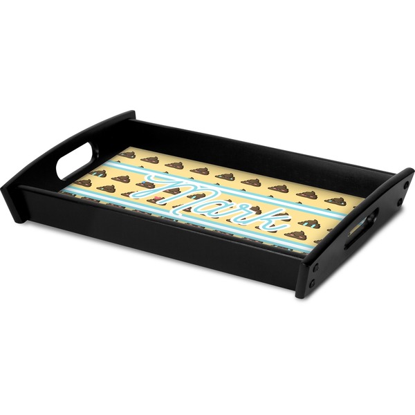 Poop Emoji Serving Tray Black - Corner