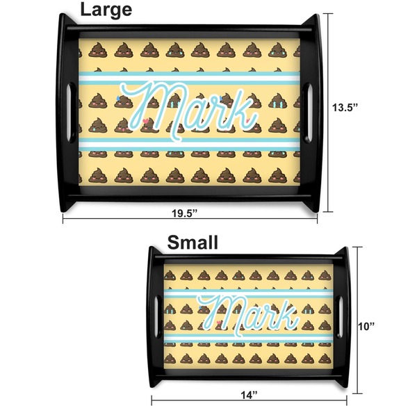 Poop Emoji Serving Tray Black Sizes