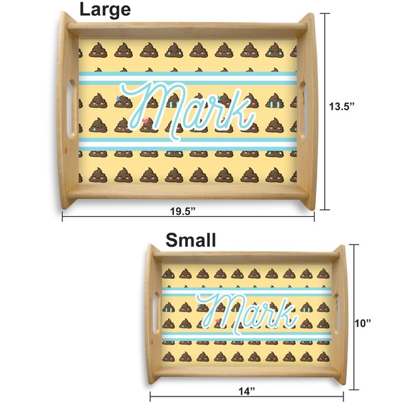 Poop Emoji Serving Tray Wood Sizes