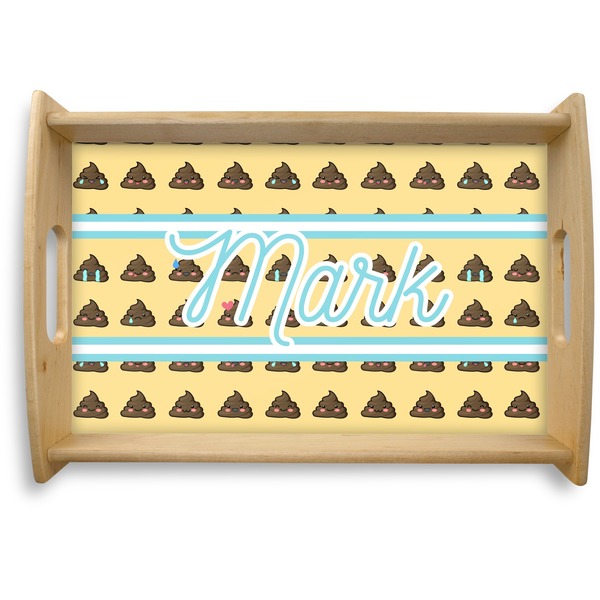 Custom Poop Emoji Natural Wooden Tray - Small (Personalized)
