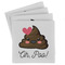 Poop Emoji Set of 4 Sandstone Coasters - Front View