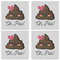 Poop Emoji Set of 4 Sandstone Coasters - See All 4 View
