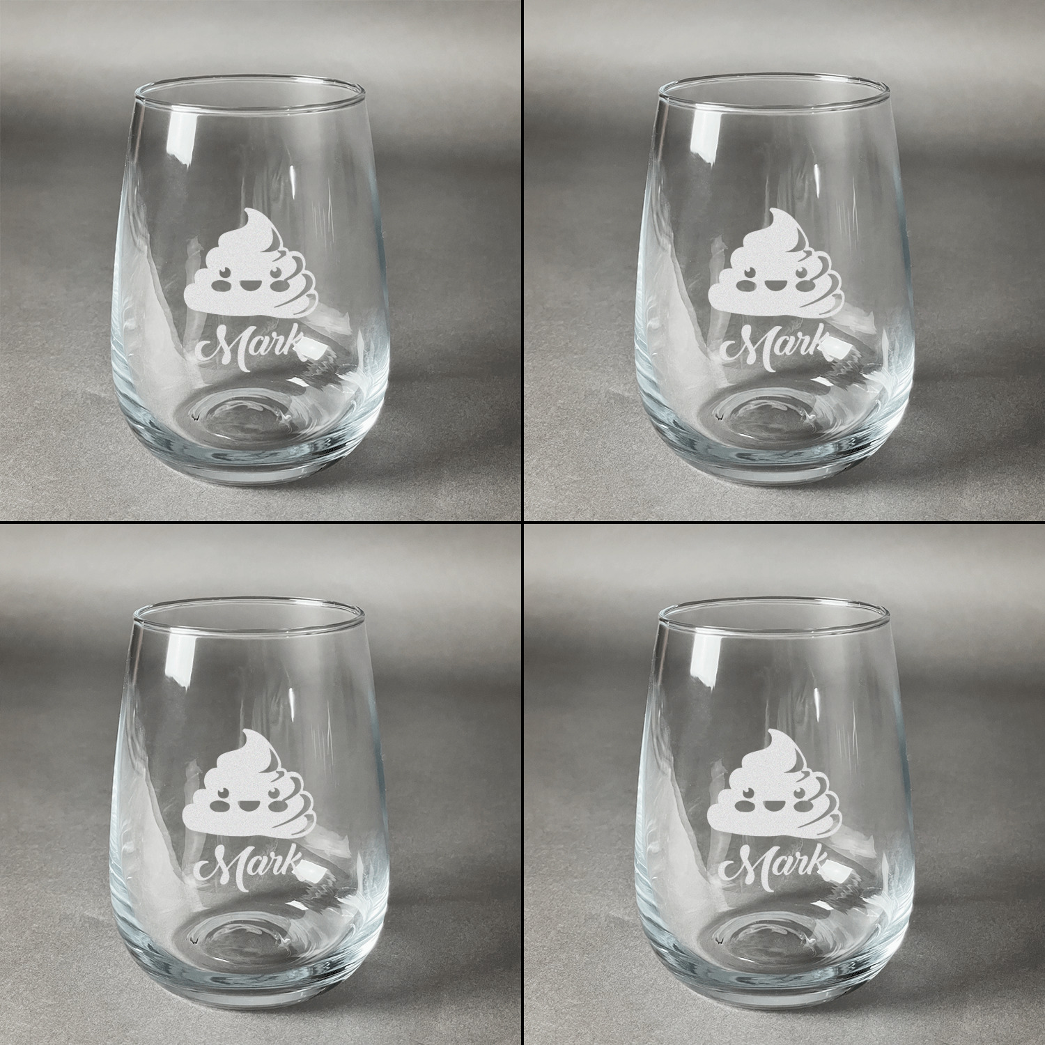https://www.youcustomizeit.com/common/MAKE/1210994/Poop-Emoji-Set-of-Four-Personalized-Stemless-Wineglasses-Approval.jpg?lm=1682543771