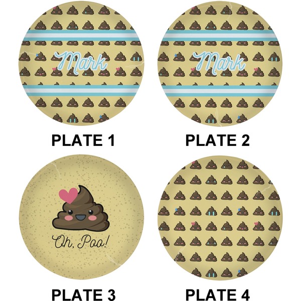 Poop Emoji Set of Lunch / Dinner Plates (Approval)