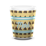 Poop Emoji Ceramic Shot Glass - 1.5 oz - White - Set of 4 (Personalized)