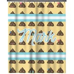 Poop Emoji Extra Long Shower Curtain - 70"x84" (Personalized)