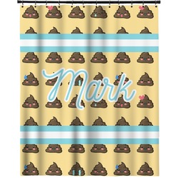Poop Emoji Extra Long Shower Curtain - 70"x84" (Personalized)