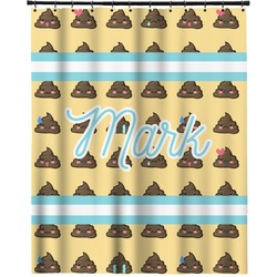 Poop Emoji Extra Long Shower Curtain - 70"x84" (Personalized)