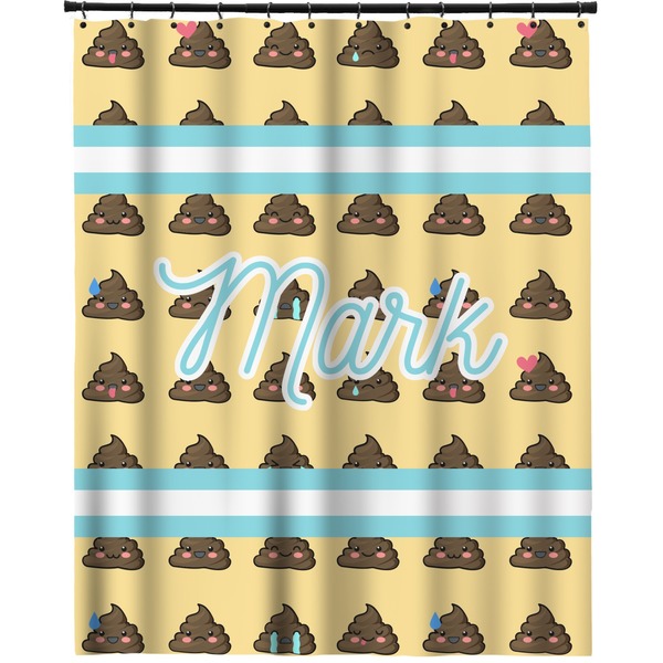 Custom Poop Emoji Extra Long Shower Curtain - 70"x84" (Personalized)