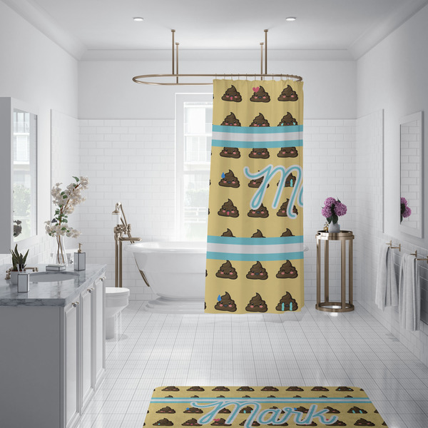 Poop Emoji Shower Curtain - Custom Size