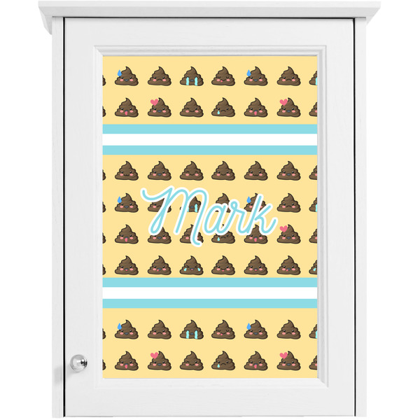 Poop Emoji Single White Cabinet Decal