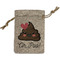 Poop Emoji Small Burlap Gift Bag - Front