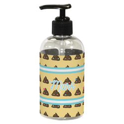 Poop Emoji Plastic Soap / Lotion Dispenser (8 oz - Small - Black) (Personalized)