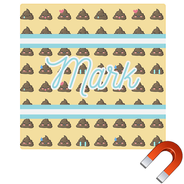 Custom Poop Emoji Square Car Magnet - 6" (Personalized)