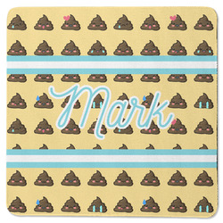 Poop Emoji Square Rubber Backed Coaster (Personalized)
