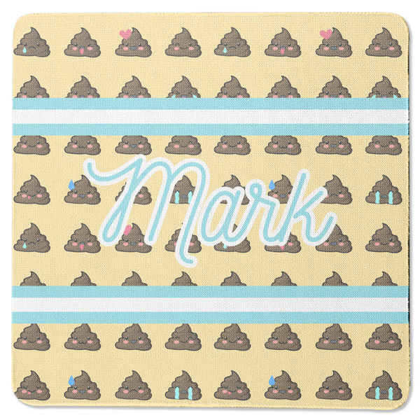 Poop Emoji Square Coaster Rubber Back - Single