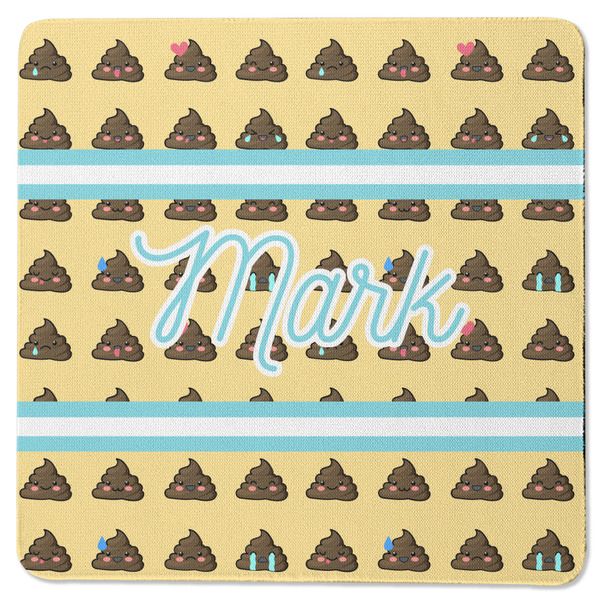 Custom Poop Emoji Square Rubber Backed Coaster (Personalized)