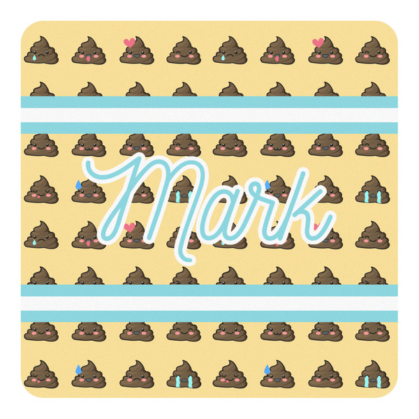 Custom Poop Emoji Square Decal - Small (Personalized)