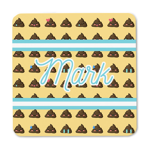 Poop Emoji Square Fridge Magnet - FRONT