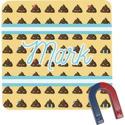 Poop Emoji Square Fridge Magnet (Personalized)