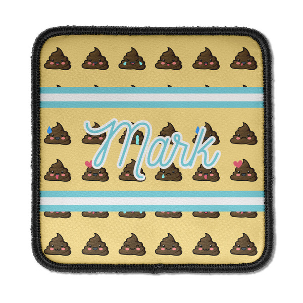 Custom Poop Emoji Iron On Square Patch w/ Name or Text