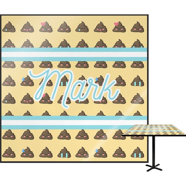 Custom Poop Emoji Square Table Top (Personalized)