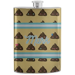 Poop Emoji Stainless Steel Flask (Personalized)