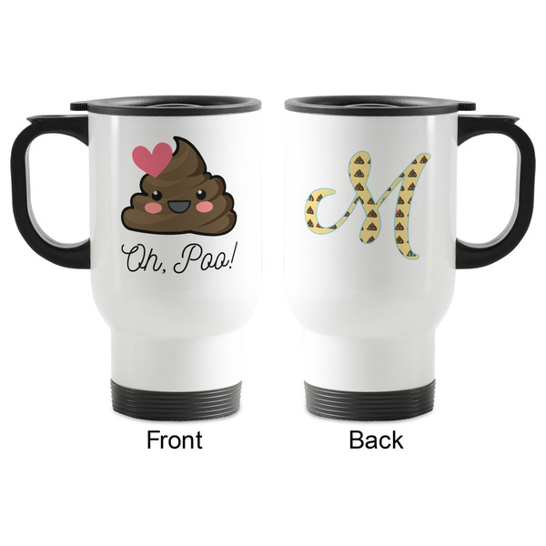 Poop Emoji Stainless Steel Travel Mug with Handle - Apvl