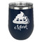 Poop Emoji Stemless Stainless Steel Wine Tumbler - Navy - Double Sided (Personalized)