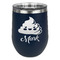 Poop Emoji Stemless Stainless Steel Wine Tumbler - Navy - Single Sided (Personalized)