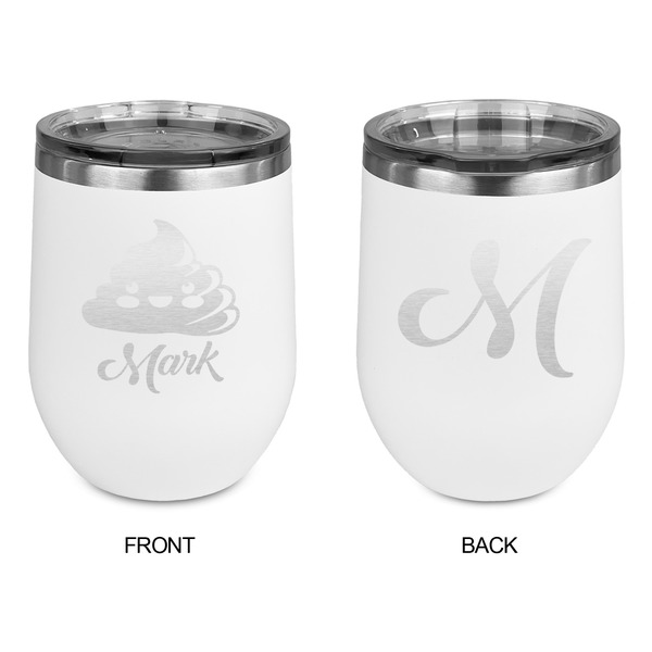 Poop Emoji Stainless Wine Tumblers - White - Double Sided - Approval