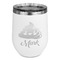 Poop Emoji Stainless Wine Tumblers - White - Single Sided - Front