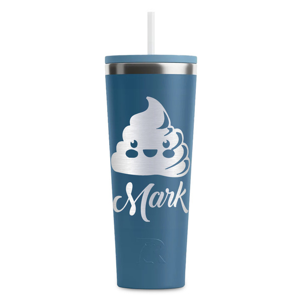 Custom Poop Emoji RTIC Everyday Tumbler with Straw - 28oz (Personalized)