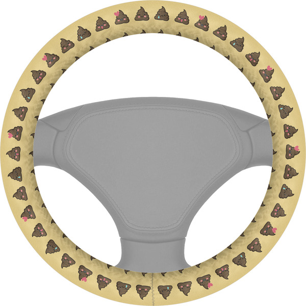 Custom Poop Emoji Steering Wheel Cover