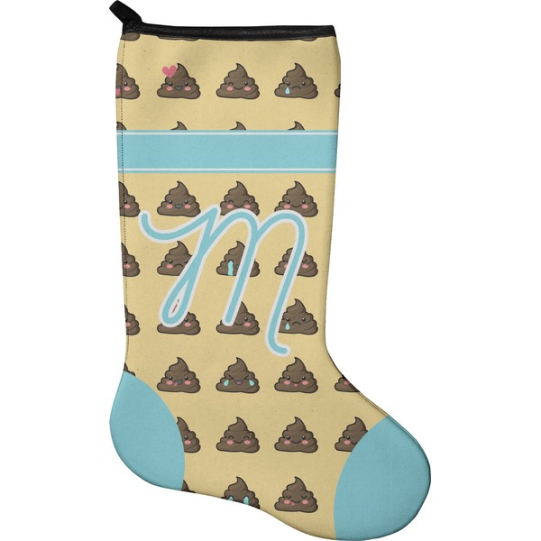Custom Poop Emoji Holiday Stocking - Neoprene (Personalized)