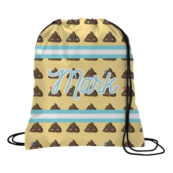 Custom Poop Emoji Drawstring Backpack - Large (Personalized)