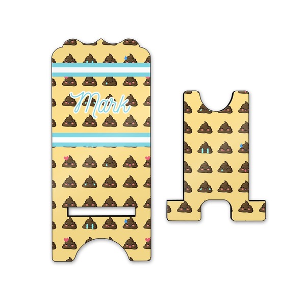 Poop Emoji Stylized Phone Stand - Front & Back - Small