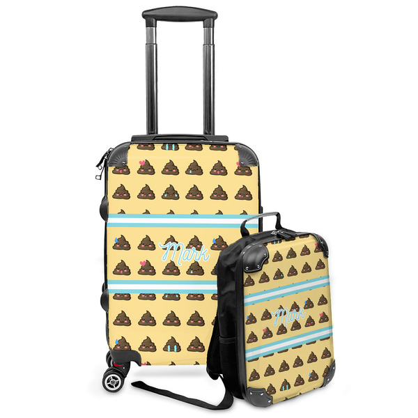 Custom Poop Emoji Kids 2-Piece Luggage Set - Suitcase & Backpack (Personalized)