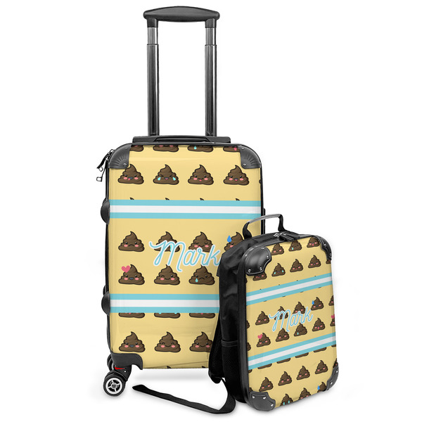 Custom Poop Emoji Kids 2-Piece Luggage Set - Suitcase & Backpack (Personalized)