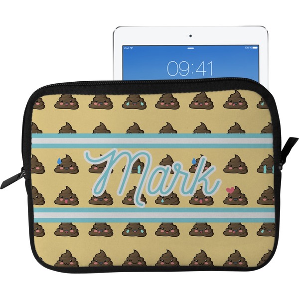 Custom Poop Emoji Tablet Case / Sleeve - Large (Personalized)
