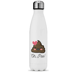 Poop Emoji Water Bottle - 17 oz. - Stainless Steel - Full Color Printing (Personalized)